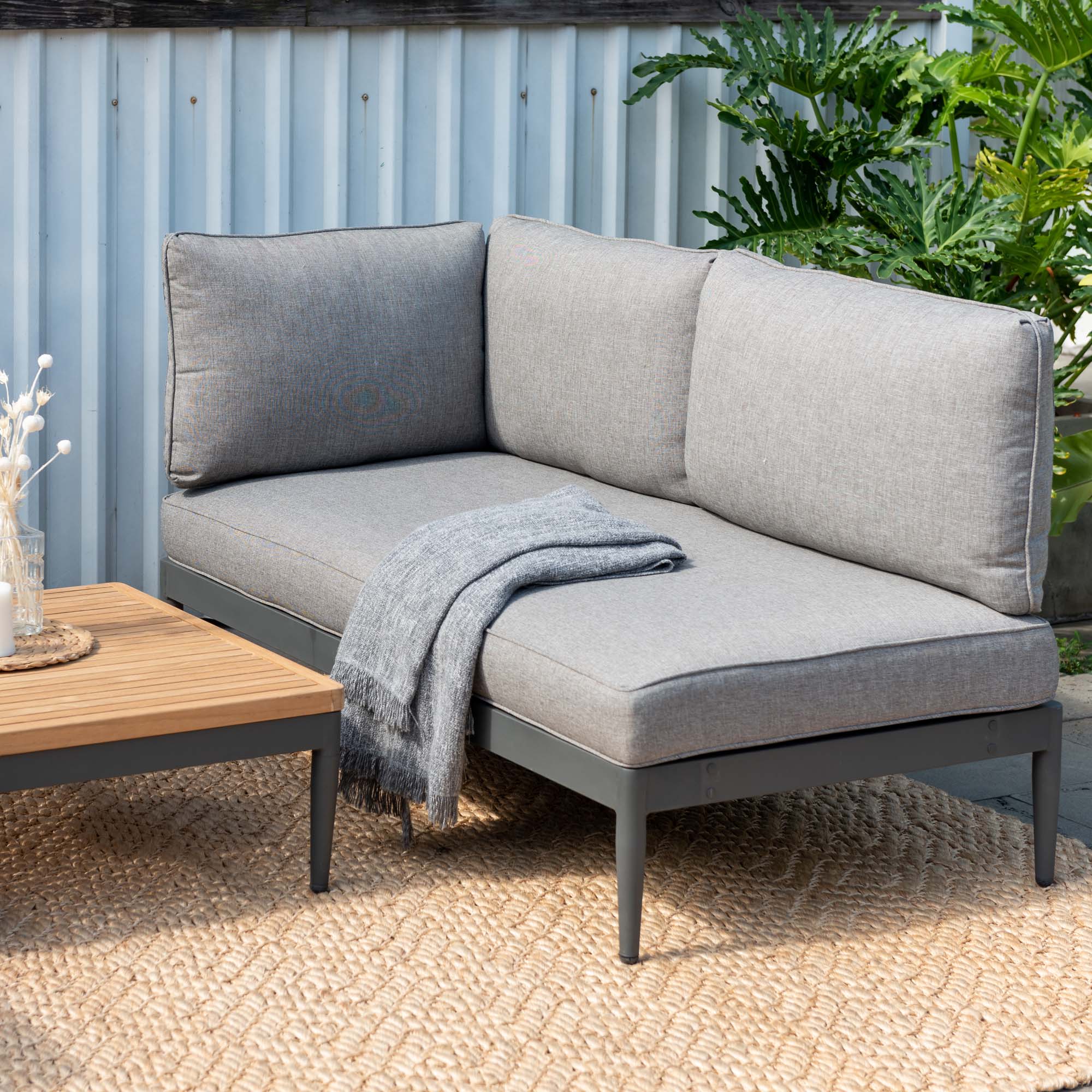 Loungegrupp LifestyleGarden TOPAZ vänster/höger 2-sitssoffa x 2 + soffbord 73 cm
