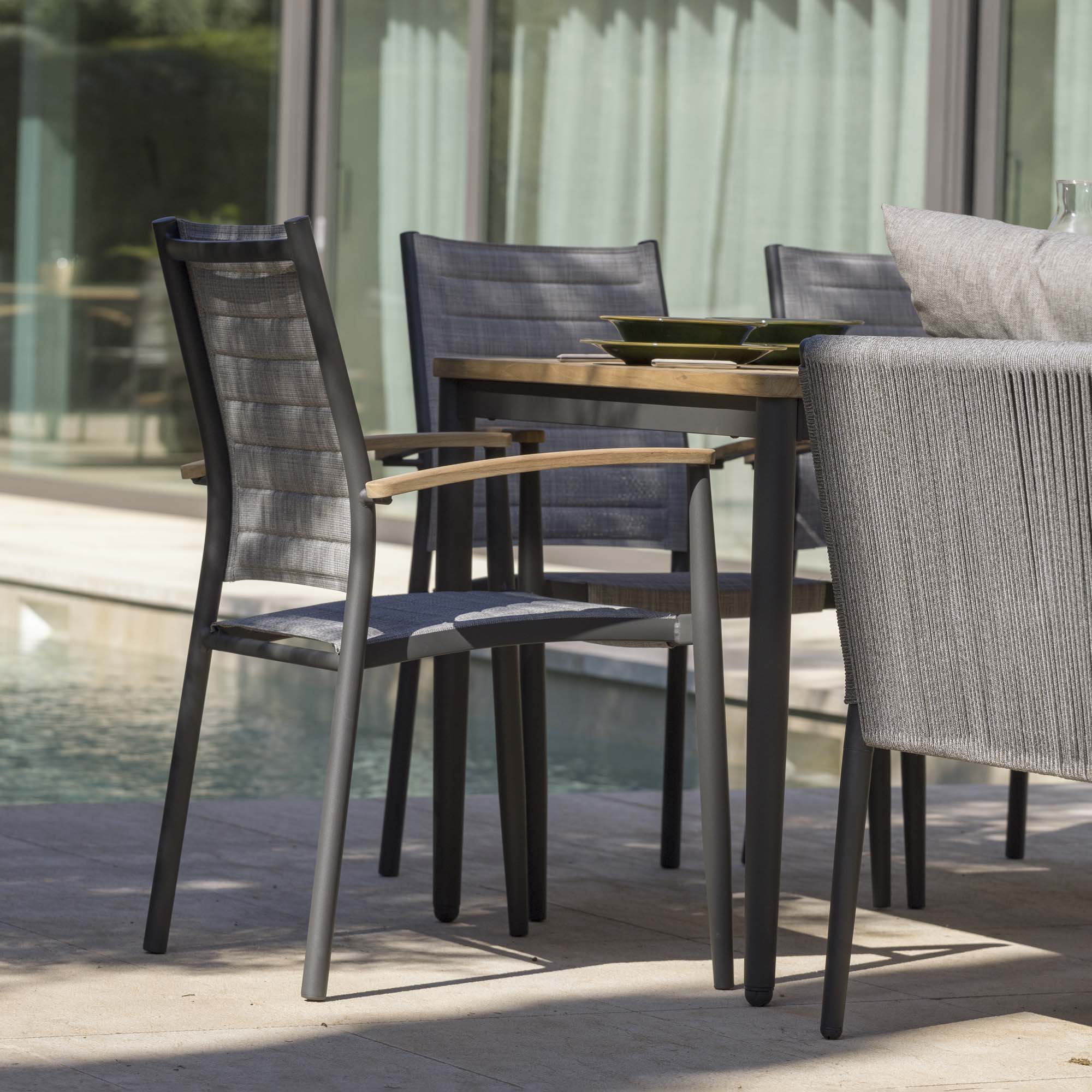 Trädgårdsfåtölj LifestyleGarden TOPAZ carver 4-pack