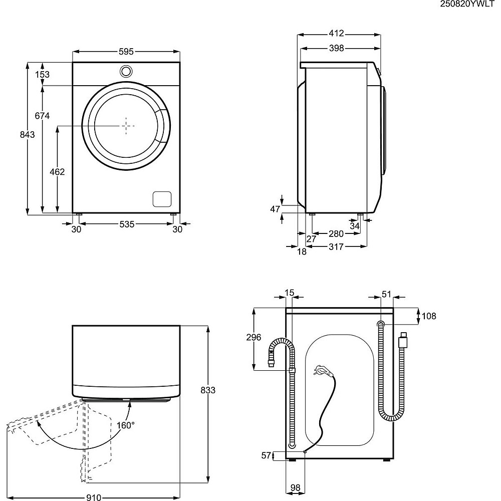 Frontmatad tvättmaskin Electrolux EW6S562W38