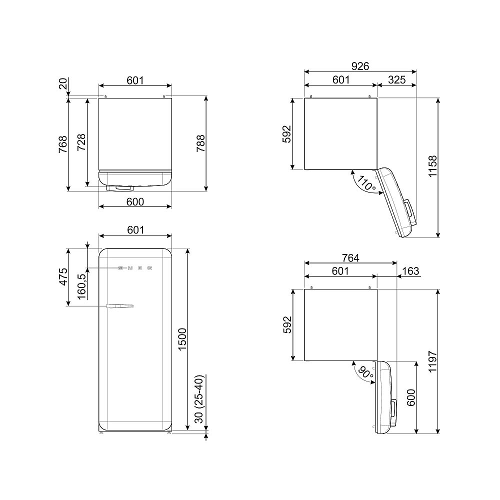 Kylskåp med frysfack SMEG FAB28RDIT6