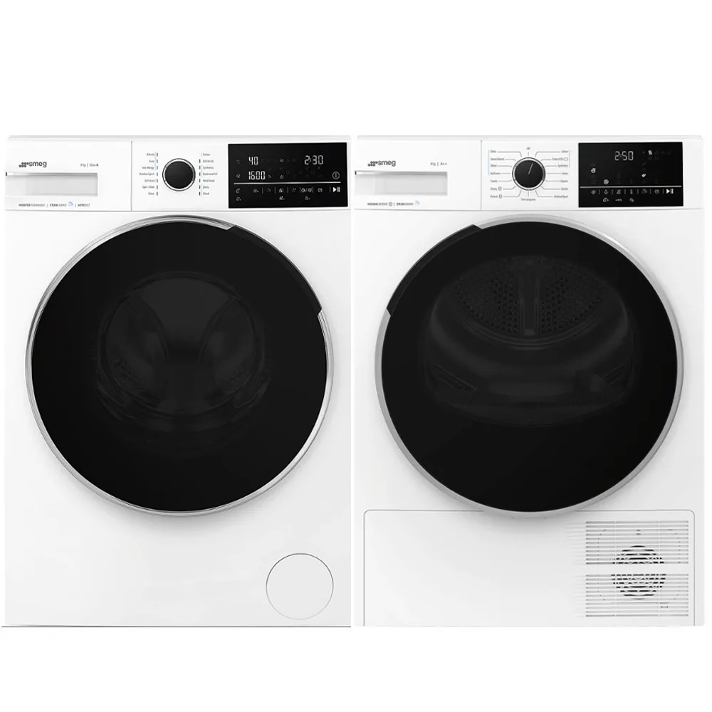 Tvätt- och Torkpaket SMEG WNP96SLAAIN1 + DNP09SEBIN