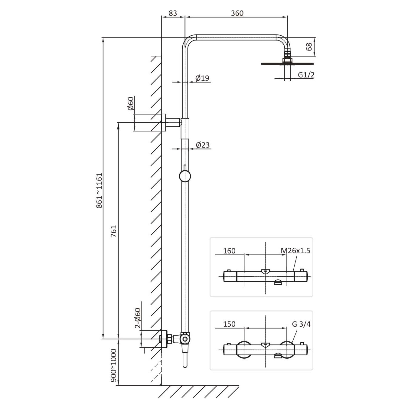 Blandarpaket Hafa Fine Ø300
