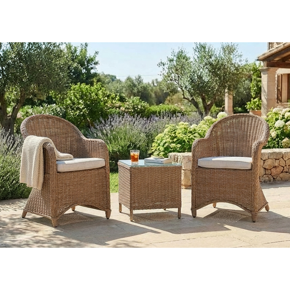 Cafégrupp deNoord Marcus Caféset med 2 Light Fåtöljer m Dyna