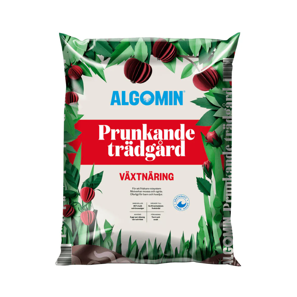 Jordförbättring Algomin Prunkande Trädgård 8 kg, Växtnäring för Plantering & Nyanläggning