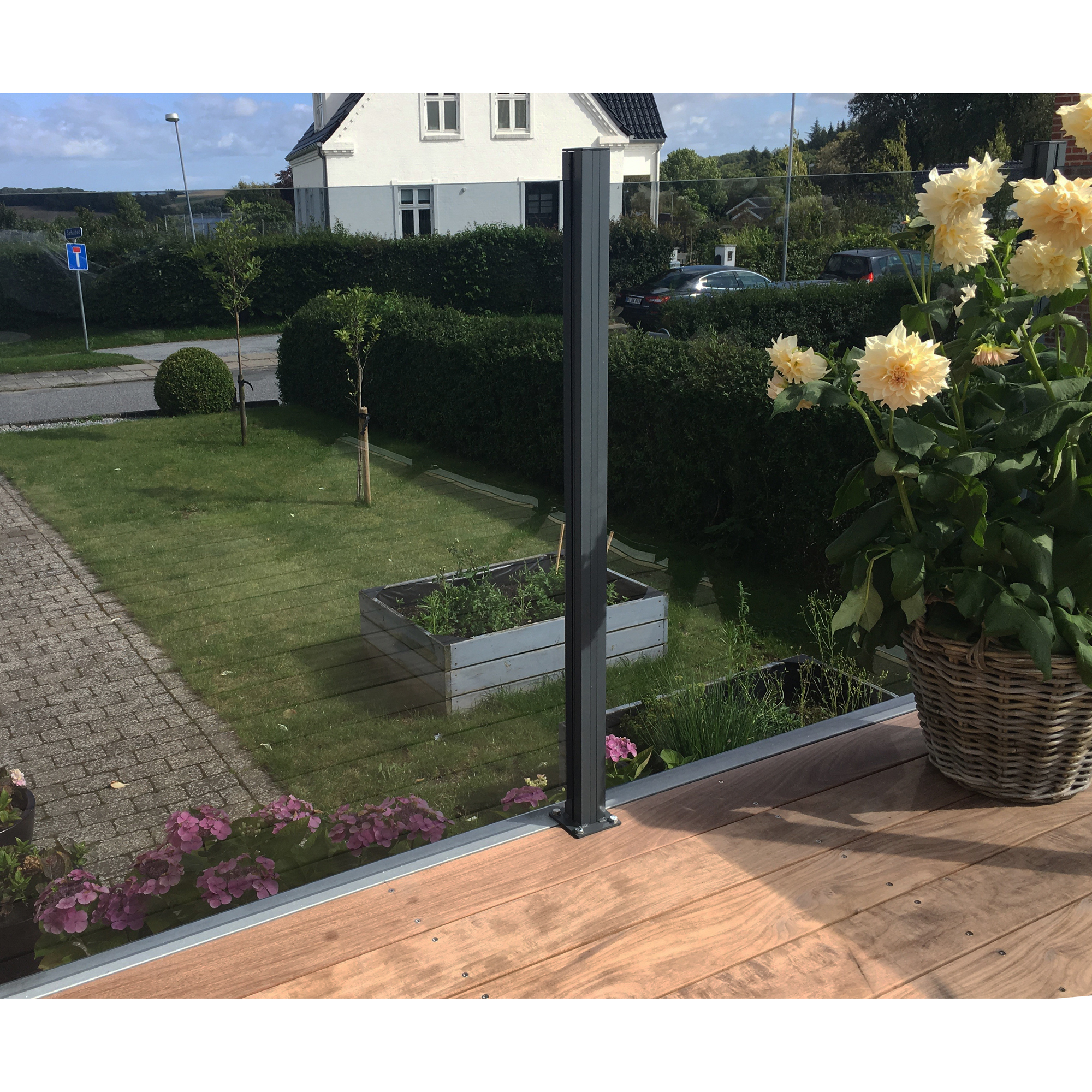 Staket Hortus Glas Med Aluminiumskena 1000x950
