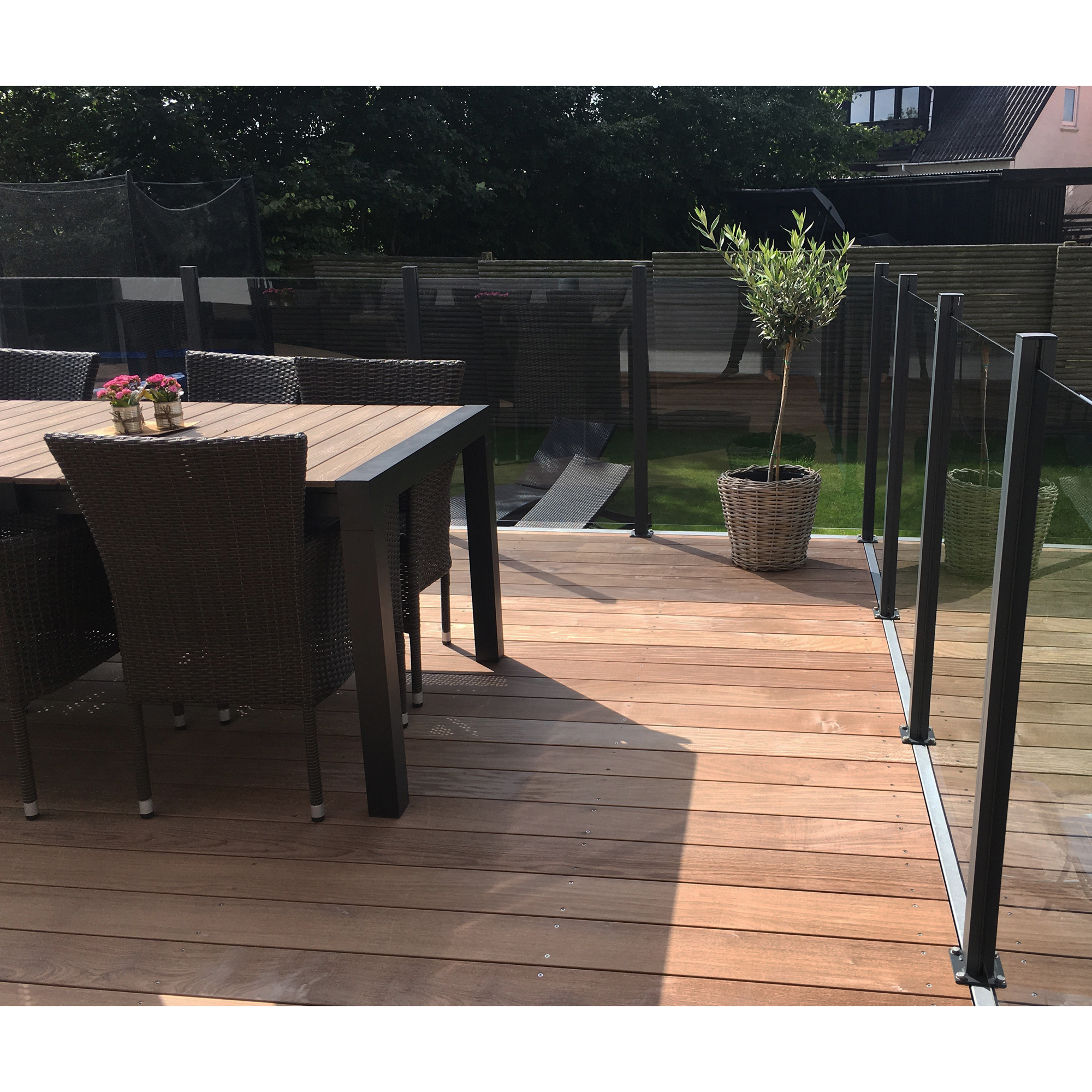 Staket Hortus Glas Med Aluminiumskena 1500x950