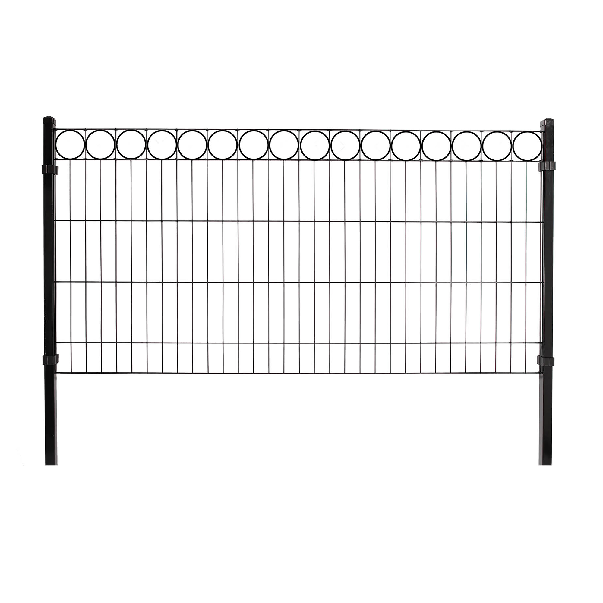 Staket Hortus Svart Panelpaket Med Dekor O 12 Sektioner 100 cm Hög