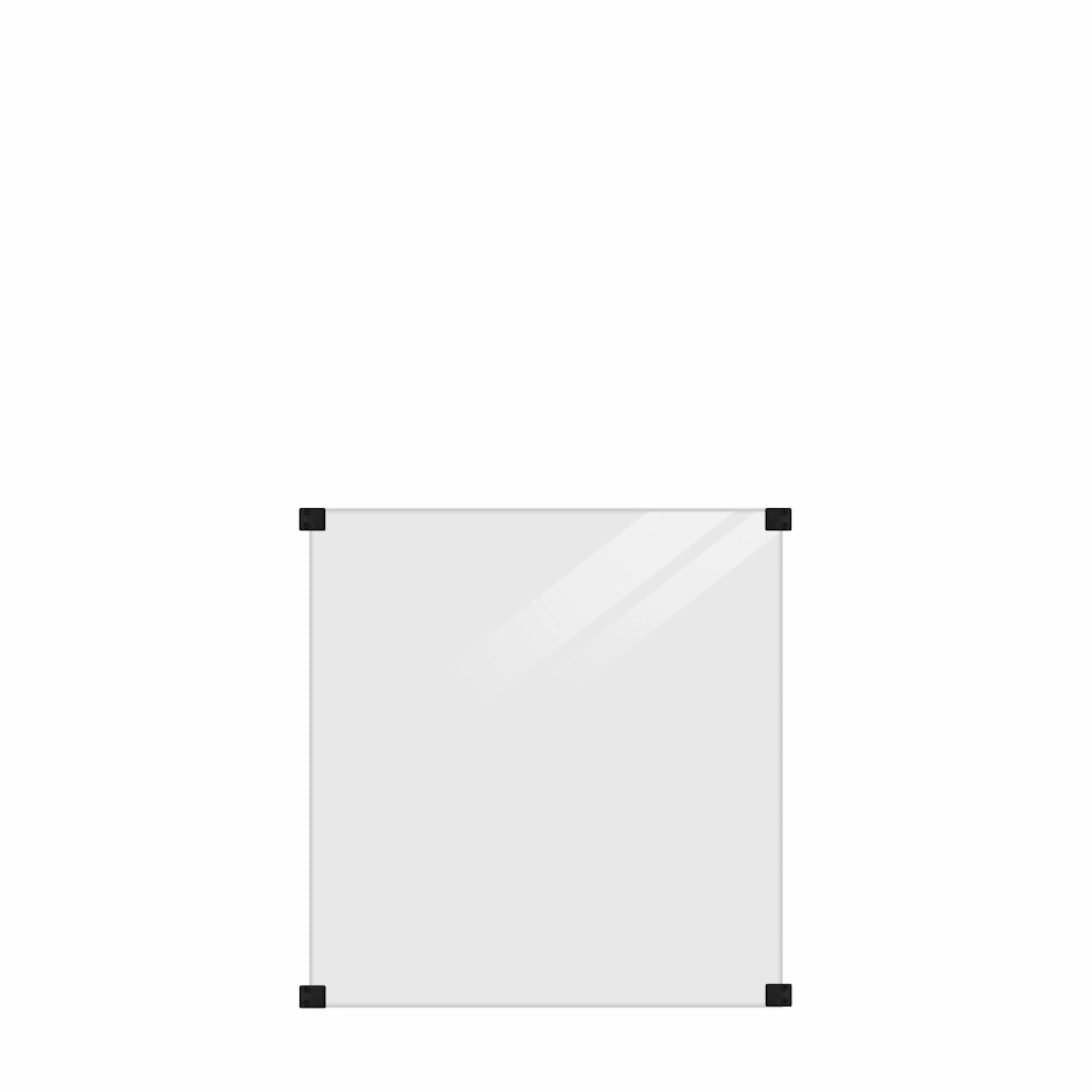Glasstaket PLUS Härdat till Runda Stolpar 90 x 91 cm Rökigt Gråsvart Glas