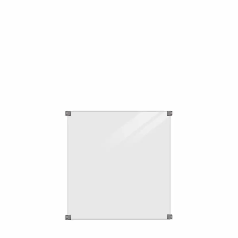 Glasstaket PLUS Rökigt Gråsvart med Galvade Beslag 90x91 cm Härdat glas