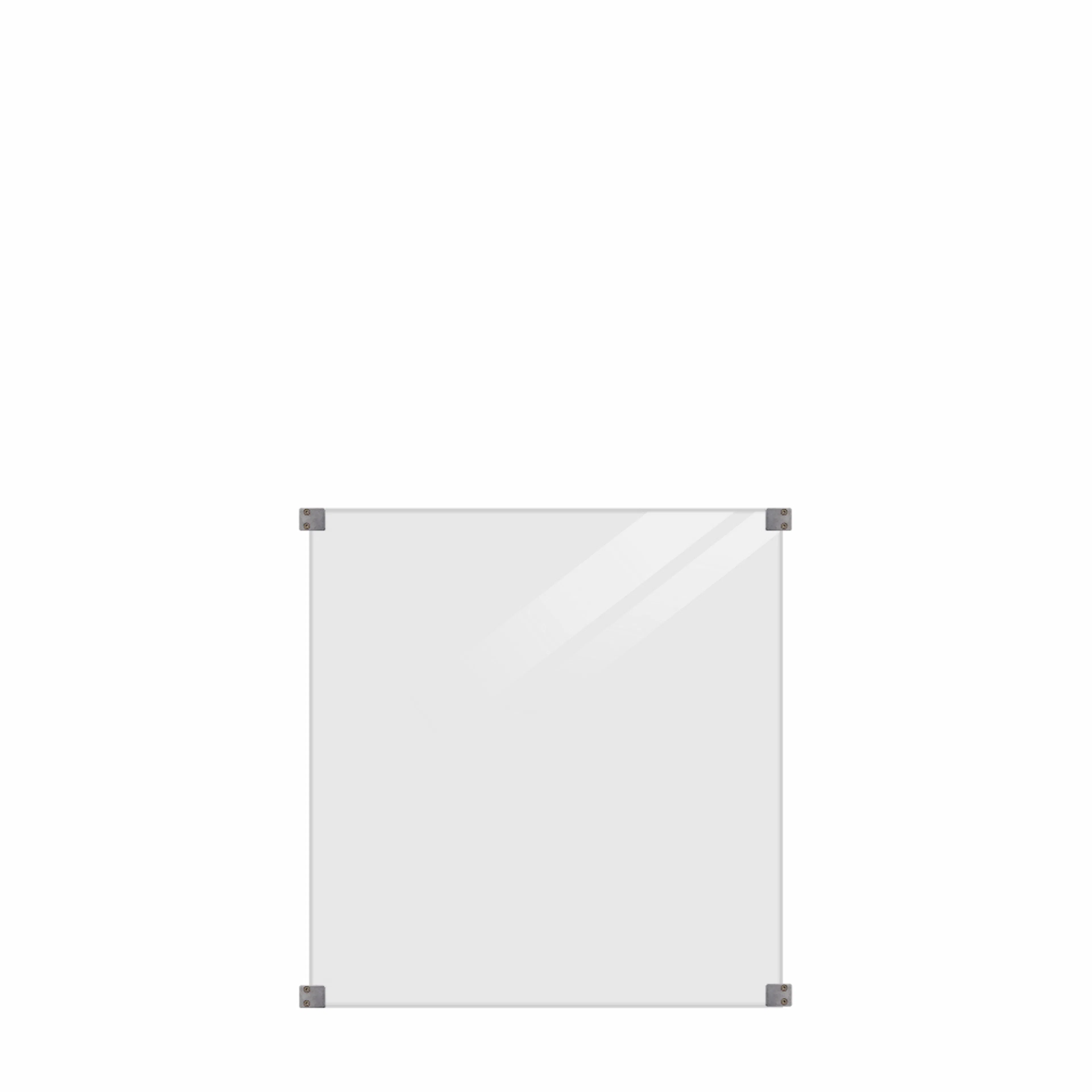 Glasstaket PLUS Rökigt Gråsvart med Galvade Beslag 90x91 cm Laminerat glas