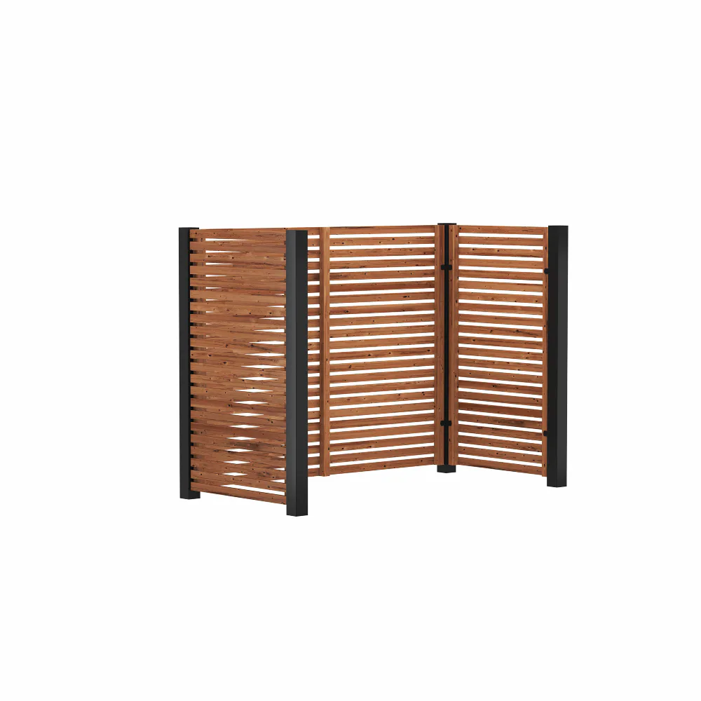 Soptunneskydd PLUS Tokyo ThermoWood för 2 Soptunnor