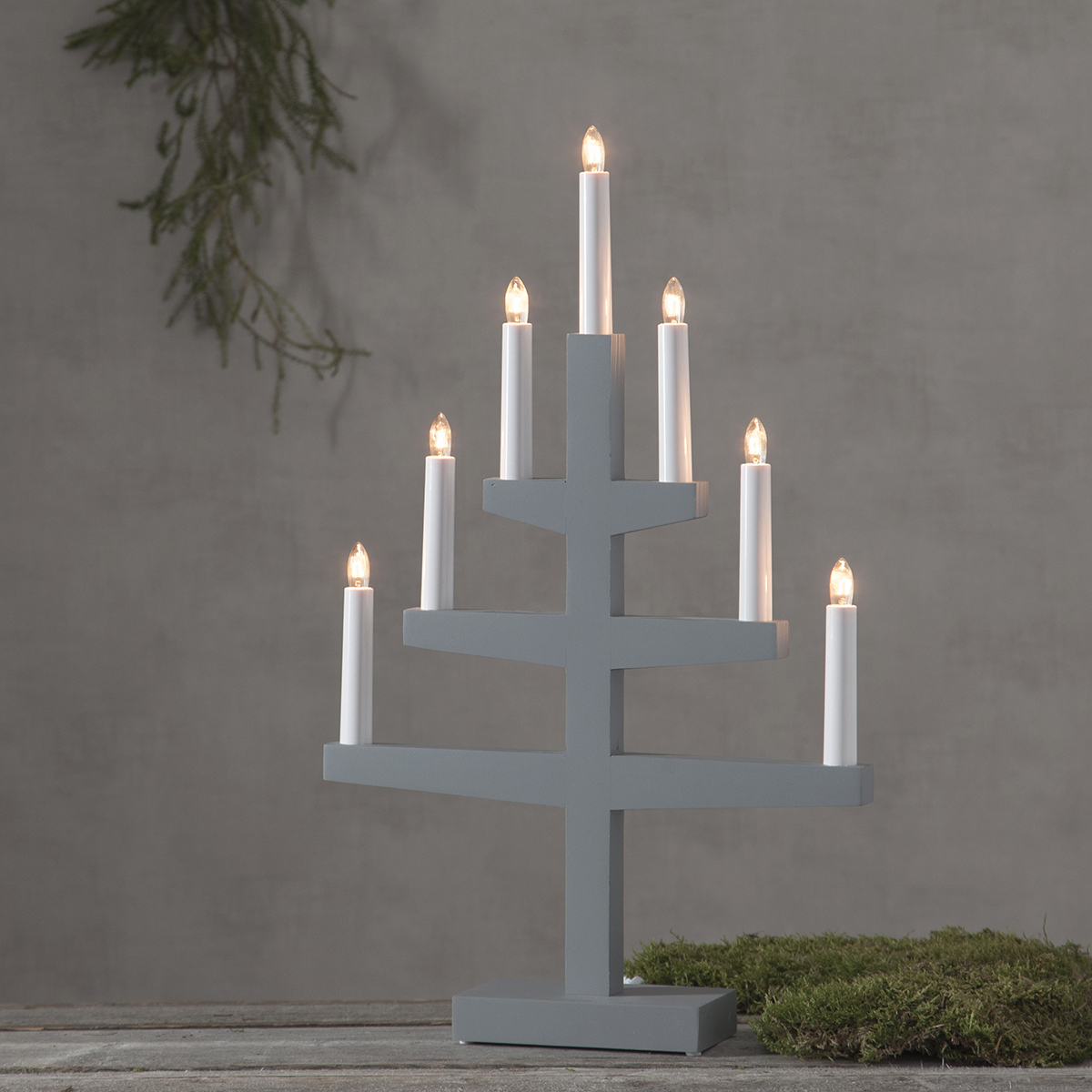 Ljusstake Star Trading Trapp 7-armad Adventsljusstake