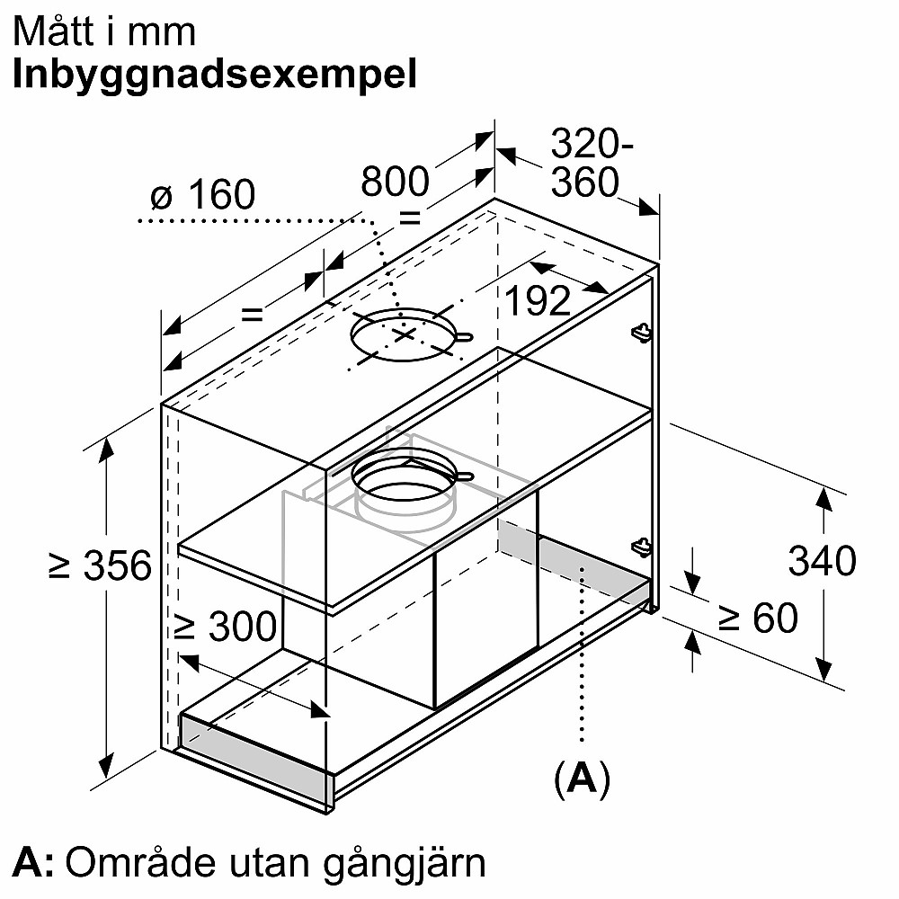 Skåpsintegrerad Köksfläkt Siemens iQ300 LJ85BCC60