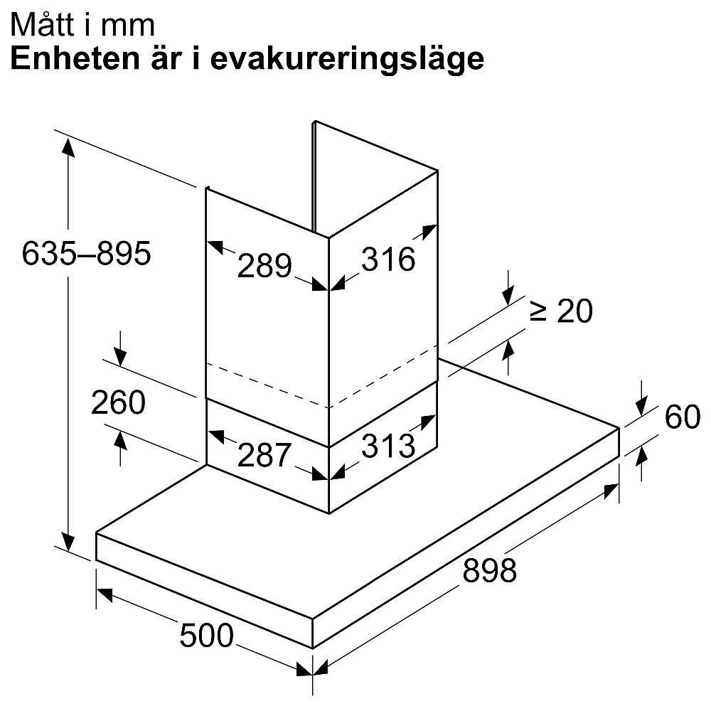 Vägghängd köksfläkt Siemens iQ500 LC97BDN60
