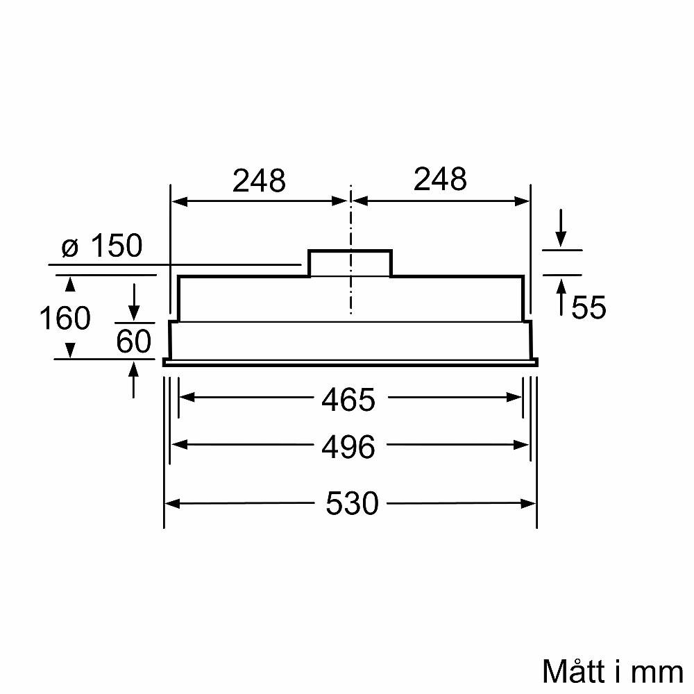 Skåpsintegrerad Köksfläkt Siemens iQ300 LB55566
