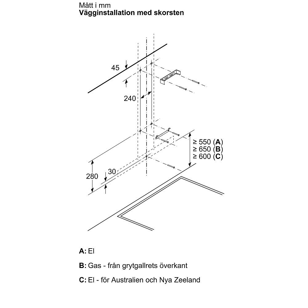 Vägghängd köksfläkt Bosch Serie 6 DWB67DN60