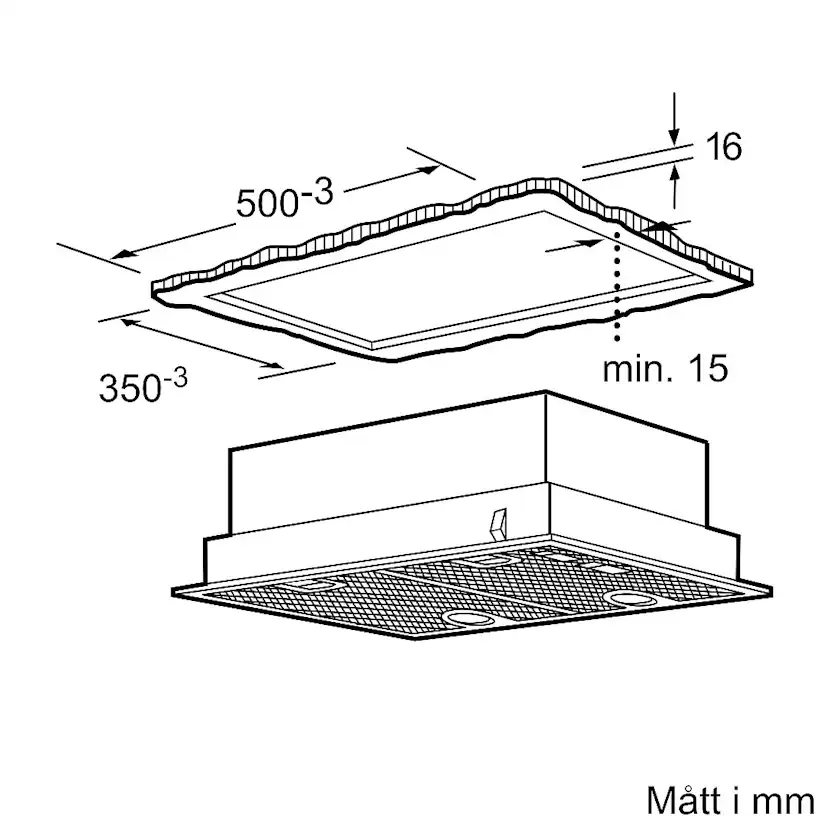 Skåpsintegrerad Köksfläkt Bosch Serie 4 DHL555BM