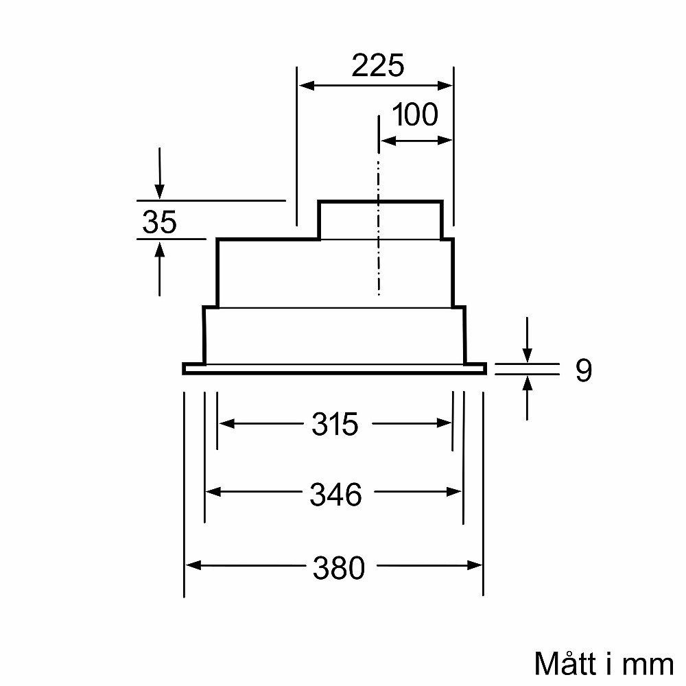 Skåpsintegrerad Köksfläkt Bosch Serie 4 DHL555BM