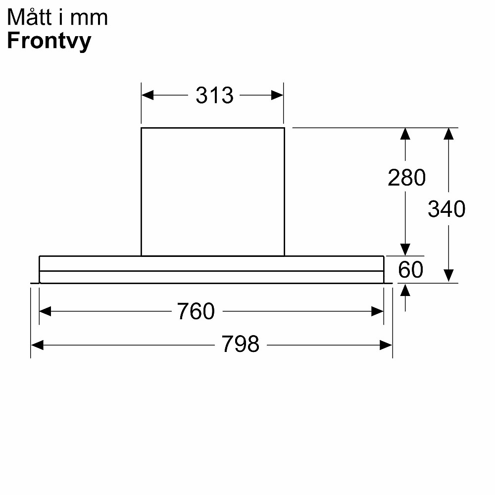 Skåpsintegrerad Köksfläkt Bosch Serie 4 DBB85CC60