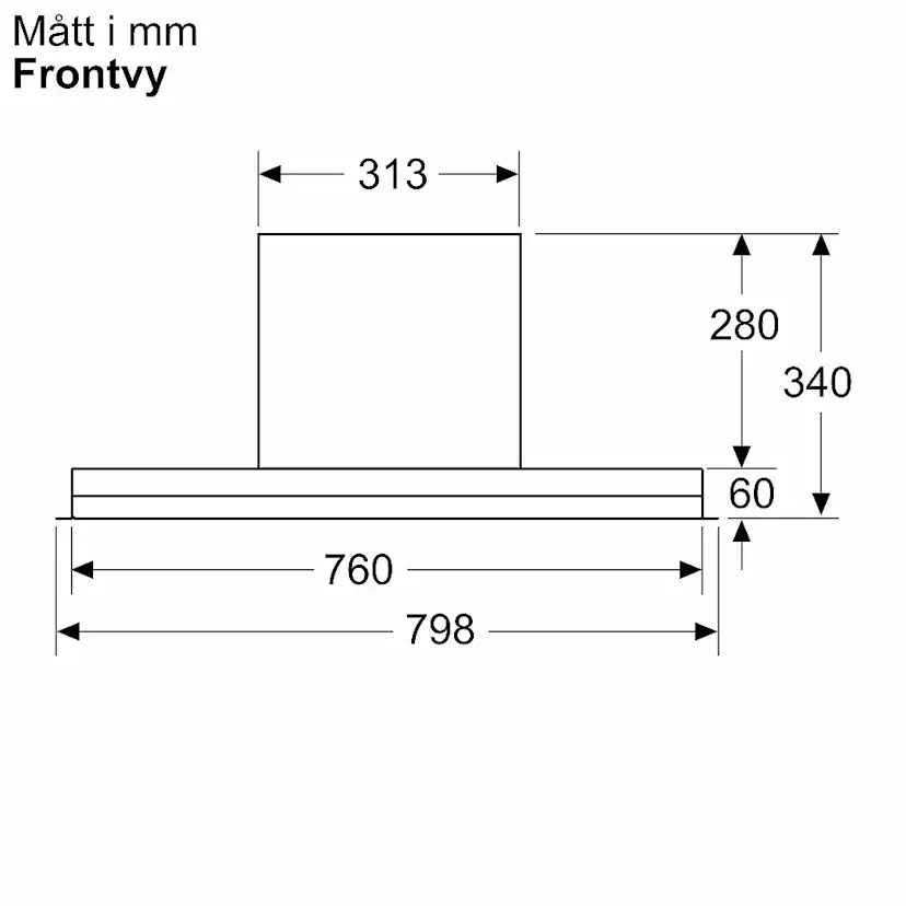 Skåpsintegrerad Köksfläkt Bosch Serie 4 DBB85CC60