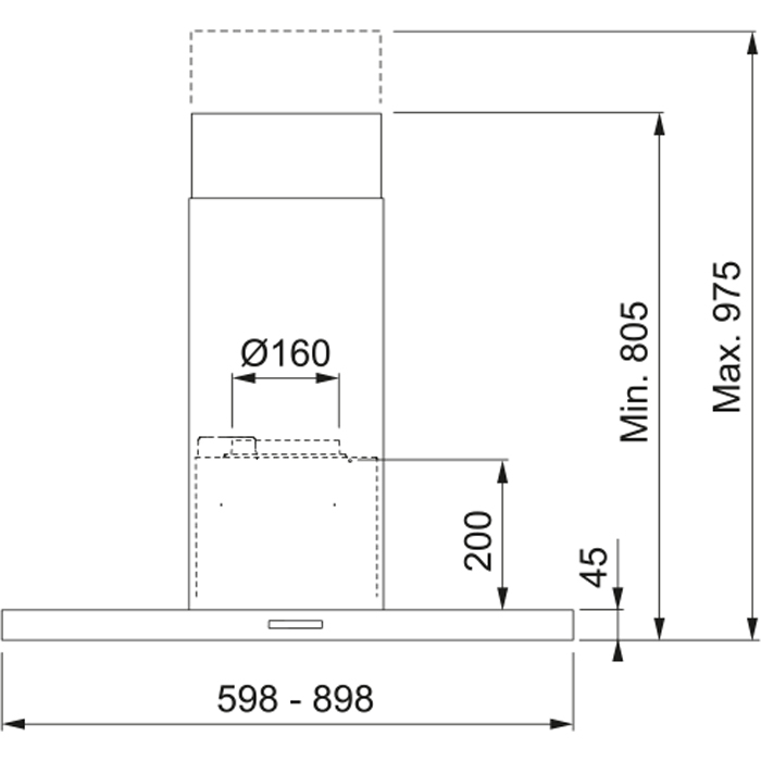 Spiskåpa Franke T45 782-10/12 Lgh 90Cm Rostfri