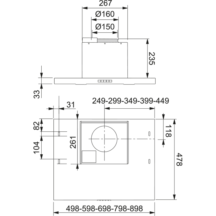 Spisfläkt Franke F604-10 Alliance Lgh 60Cm Vit Matt