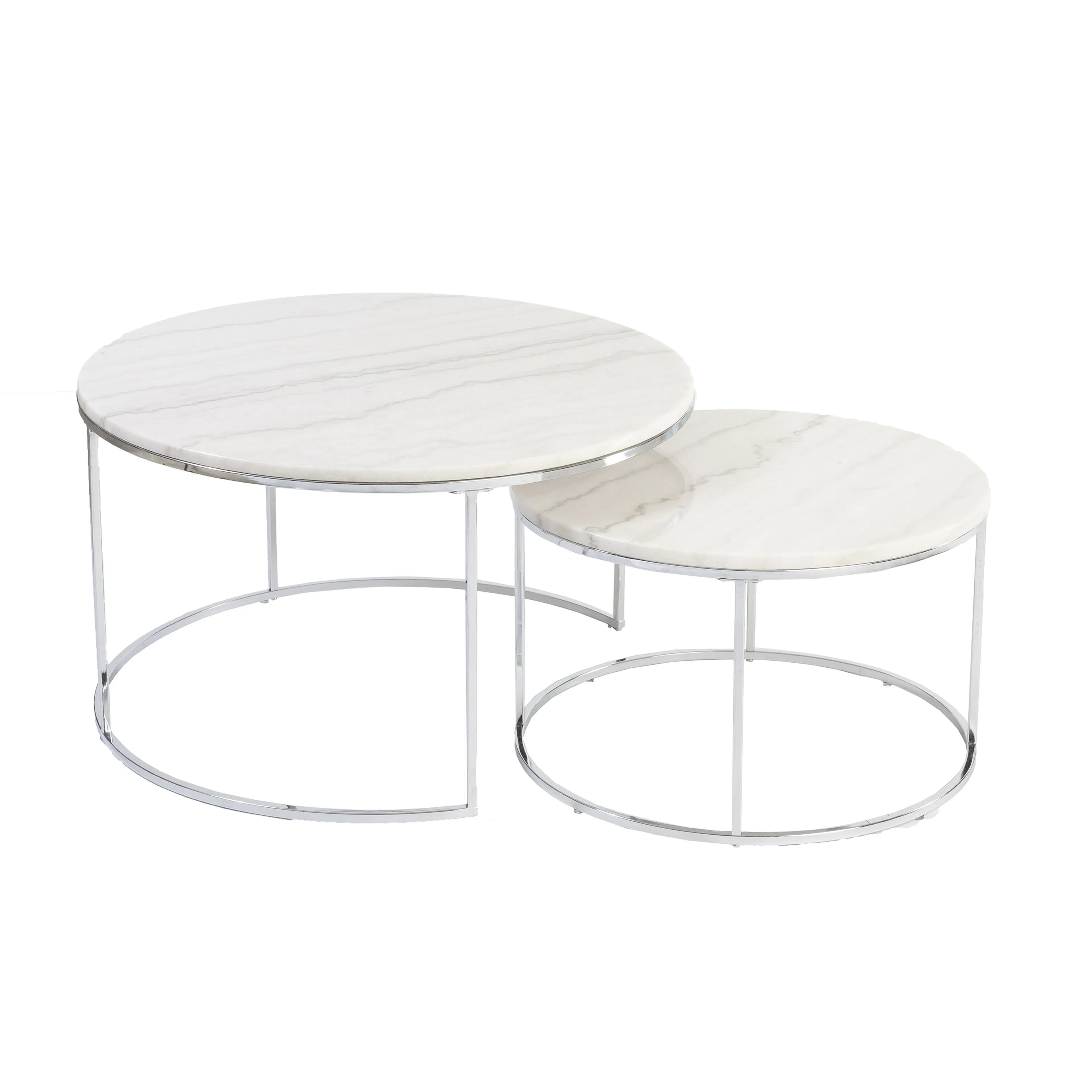 Soffbord Stenexpo Lormont Set Runda Vardagsumsbord i Marmor & Metall