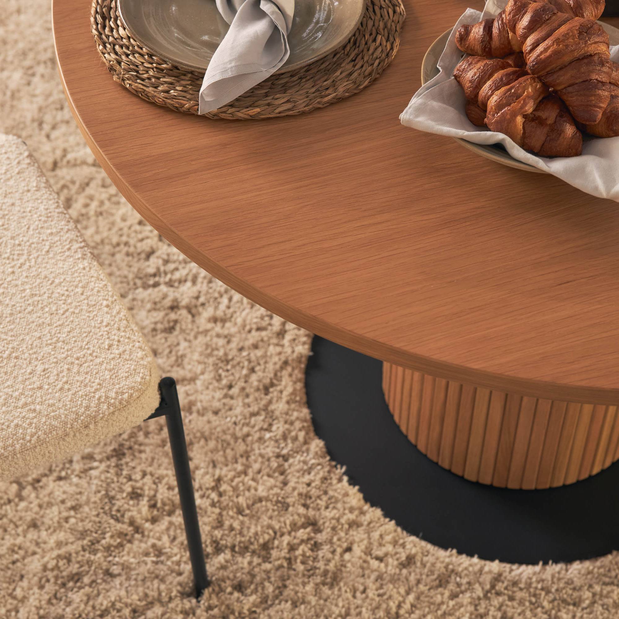 Matgrupp Basic Home Noira Runt Matbord 120 cm med 4 Gemmiano Matstol