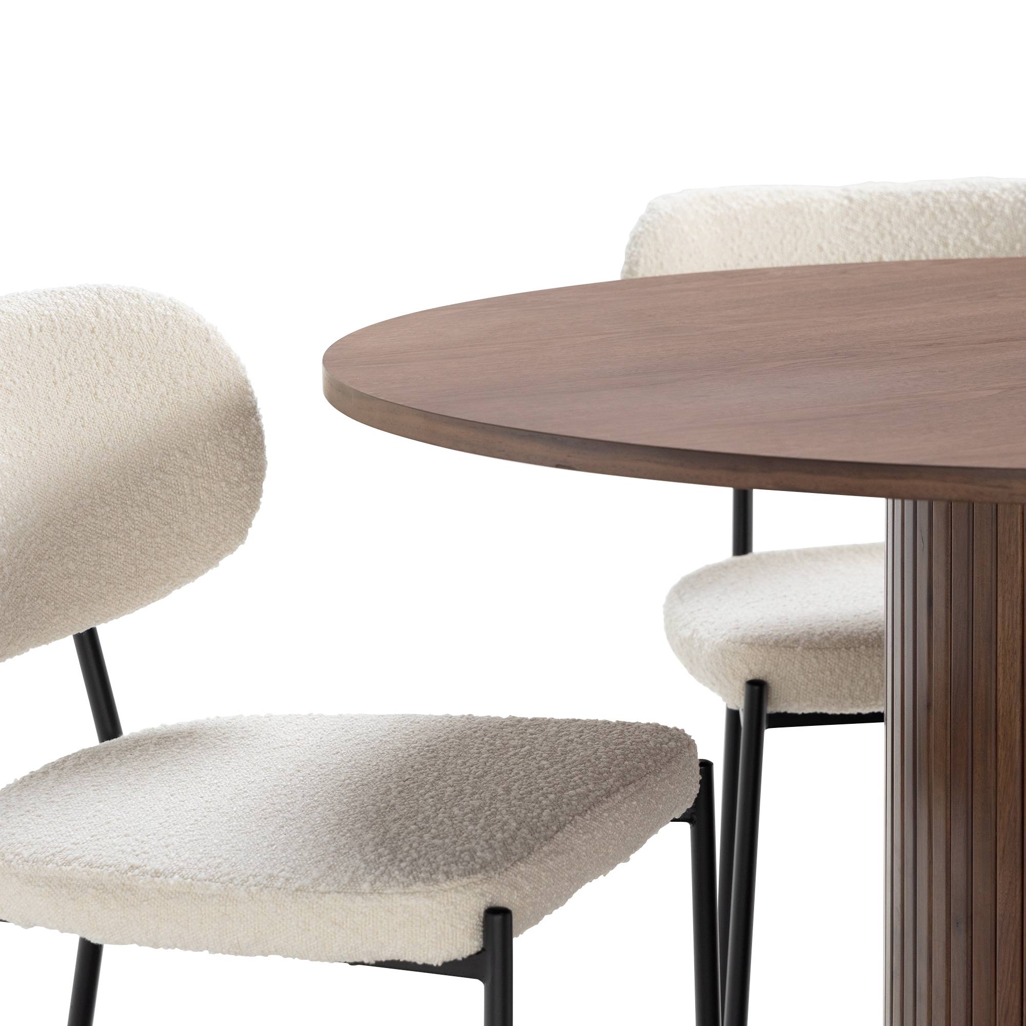 Matgrupp Basic Home Noira Runt Matbord 120 cm med 4 Gemmiano Matstol