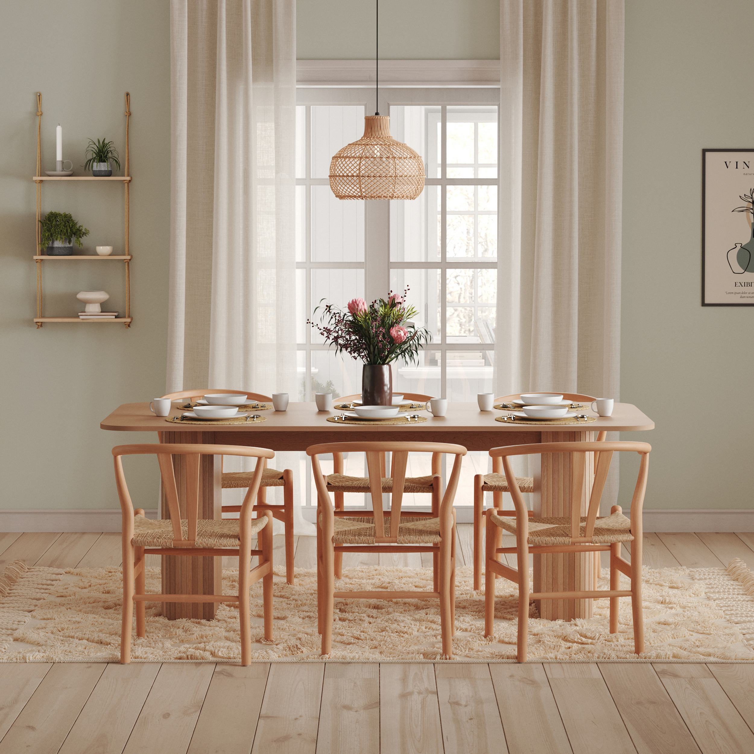 Matbord Bark Kopparbo Rektangulärt 200-260 cm Förlängningsbart