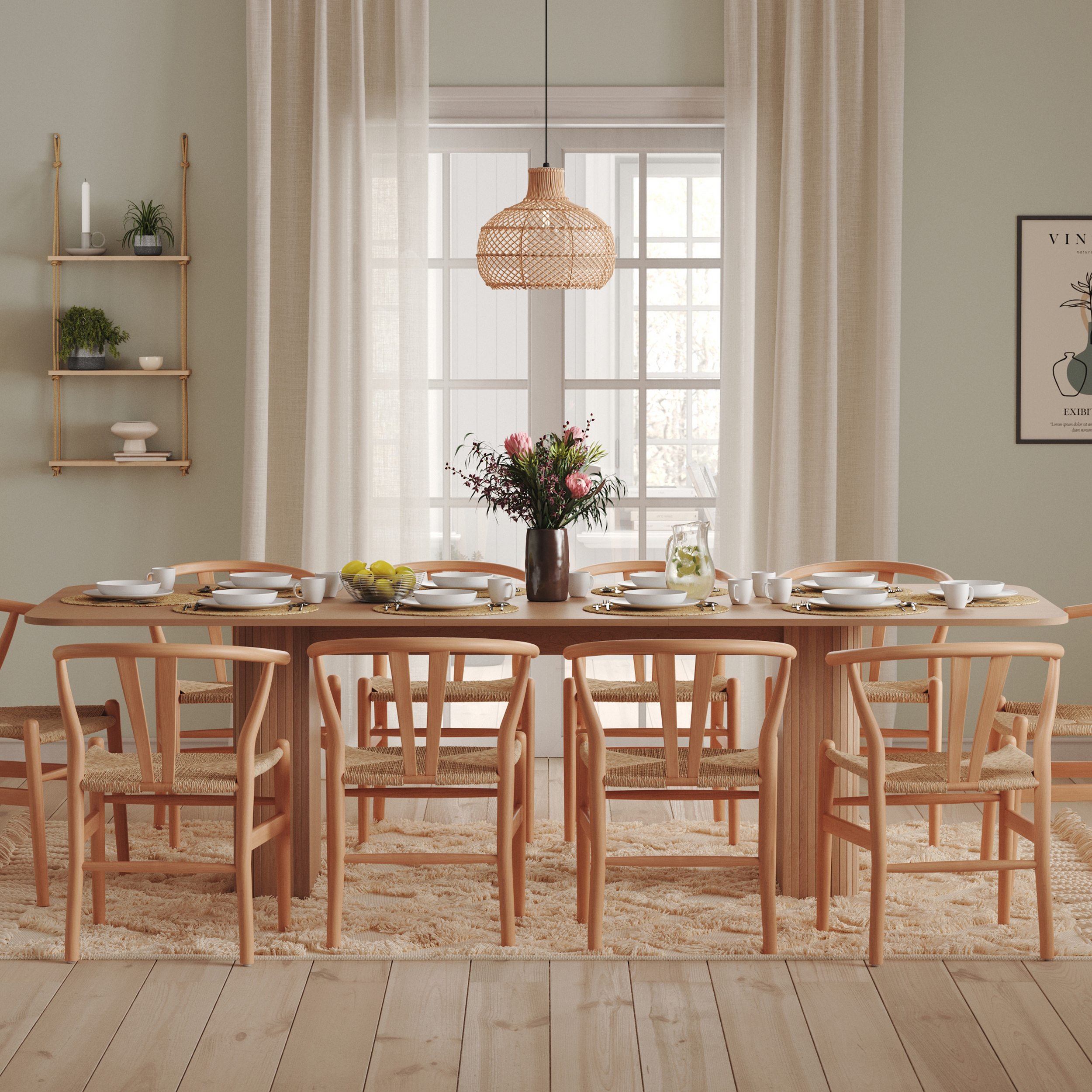 Matbord Bark Kopparbo Rektangulärt 200-260 cm Förlängningsbart