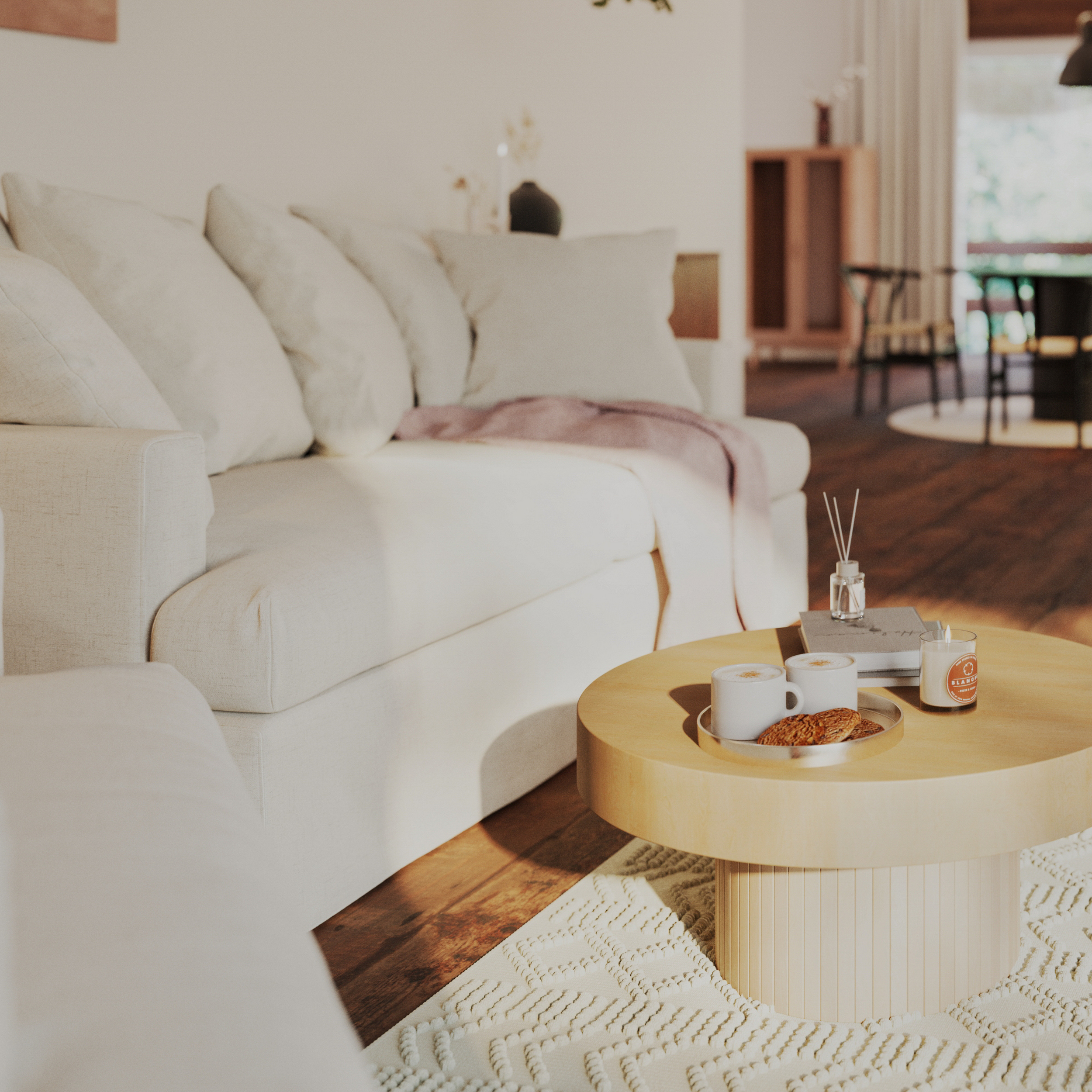 Soffbord Bark Kopparbo Runt 75cm