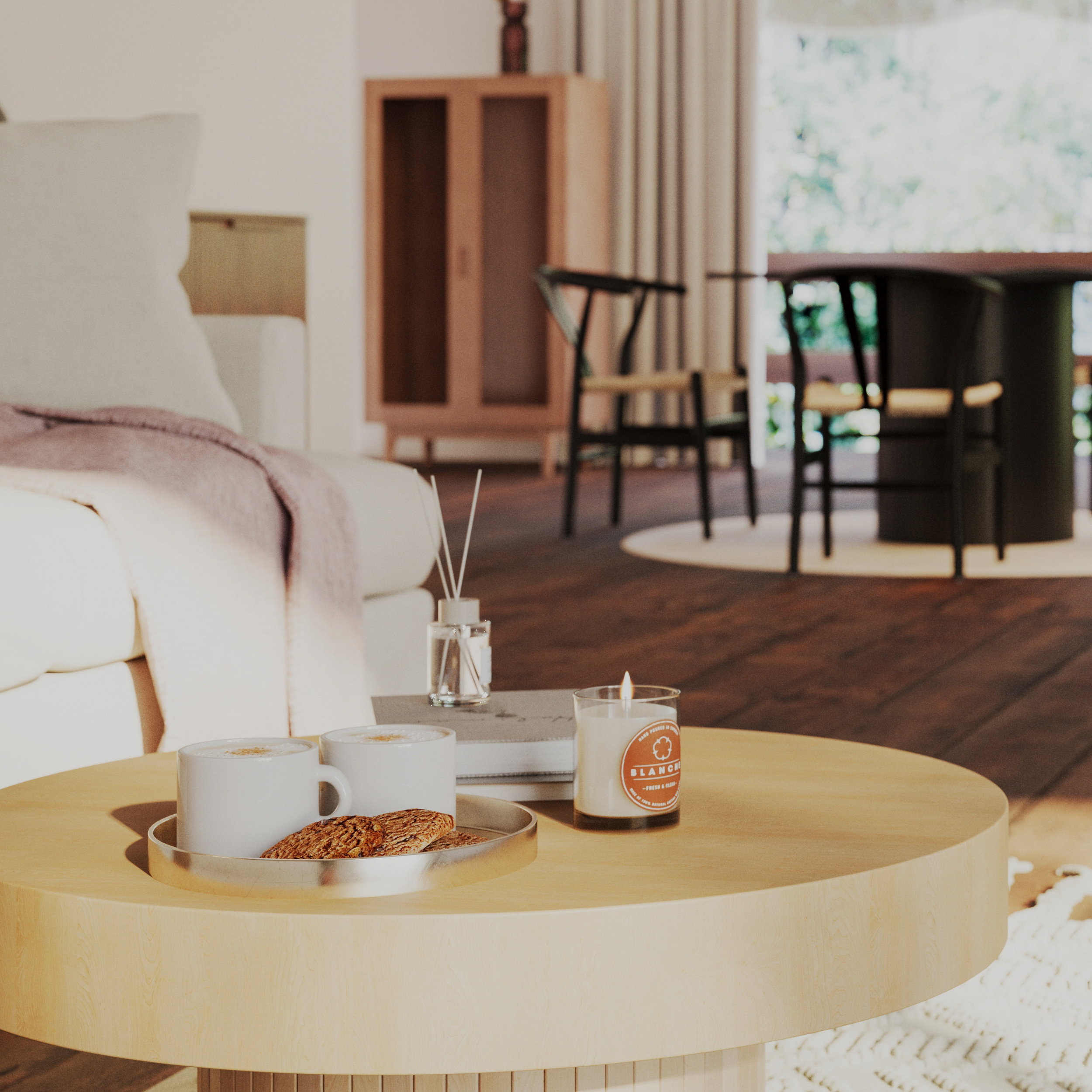 Soffbord Bark Kopparbo Runt 75cm