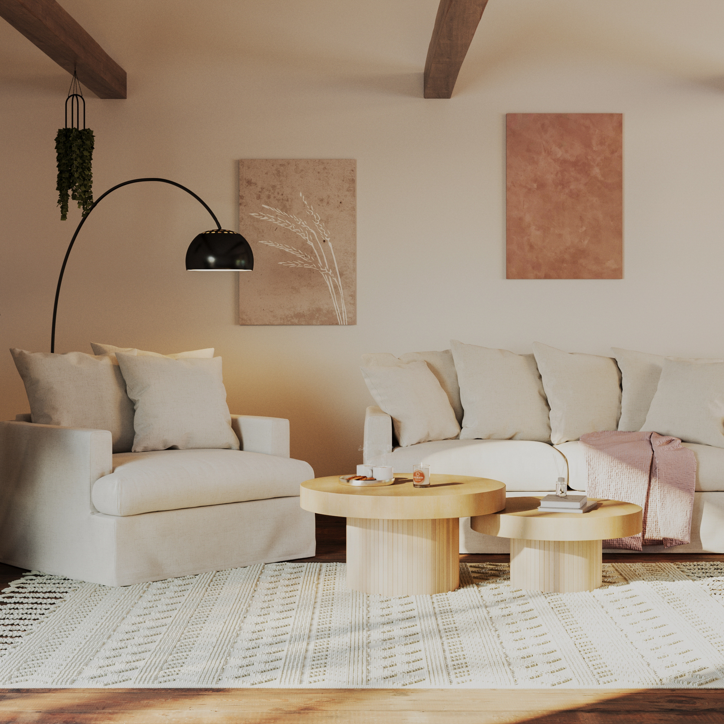 Soffbord Bark Kopparbo Runt 75cm