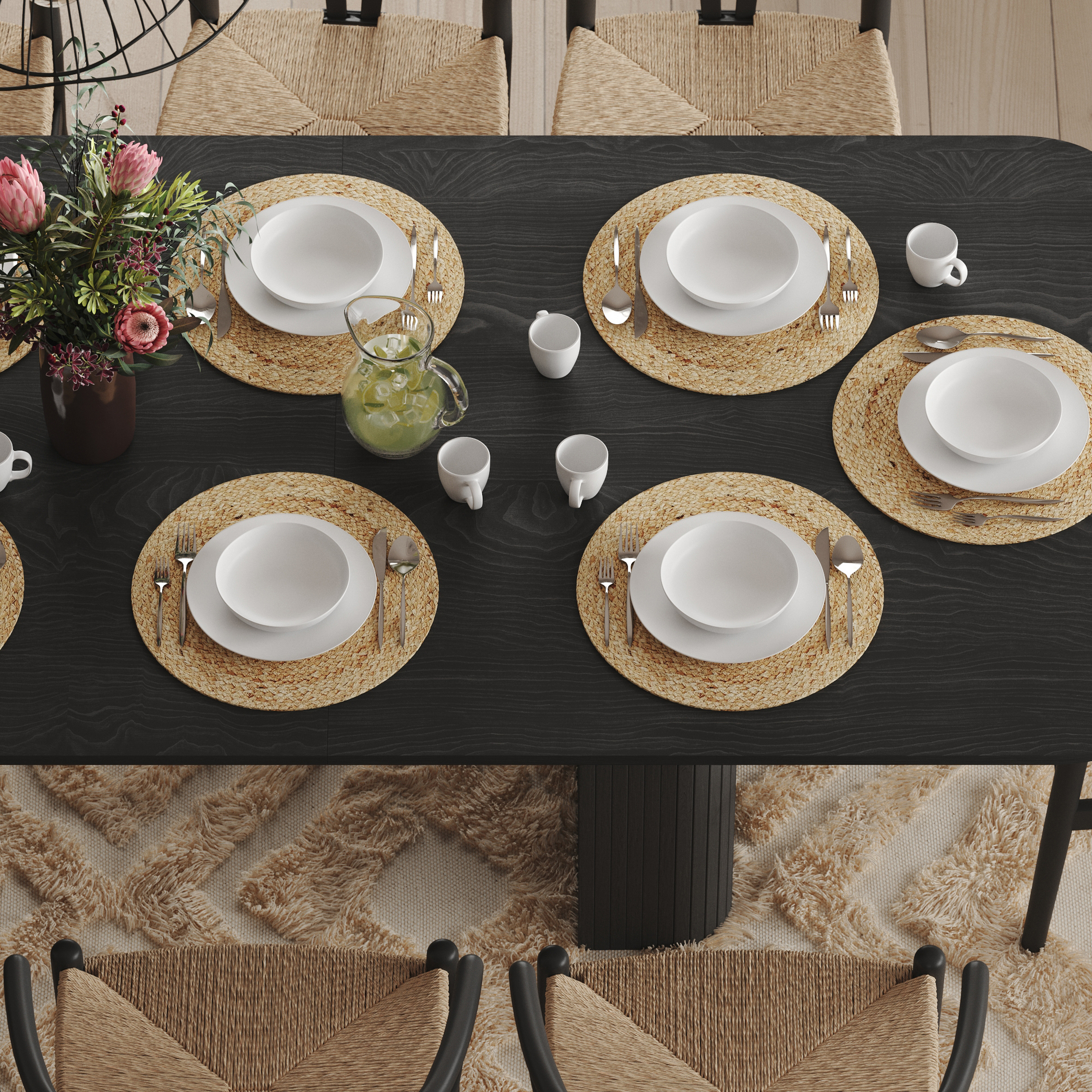 Matbord Bark Kopparbo Rektangulärt 200-260 cm Förlängningsbart