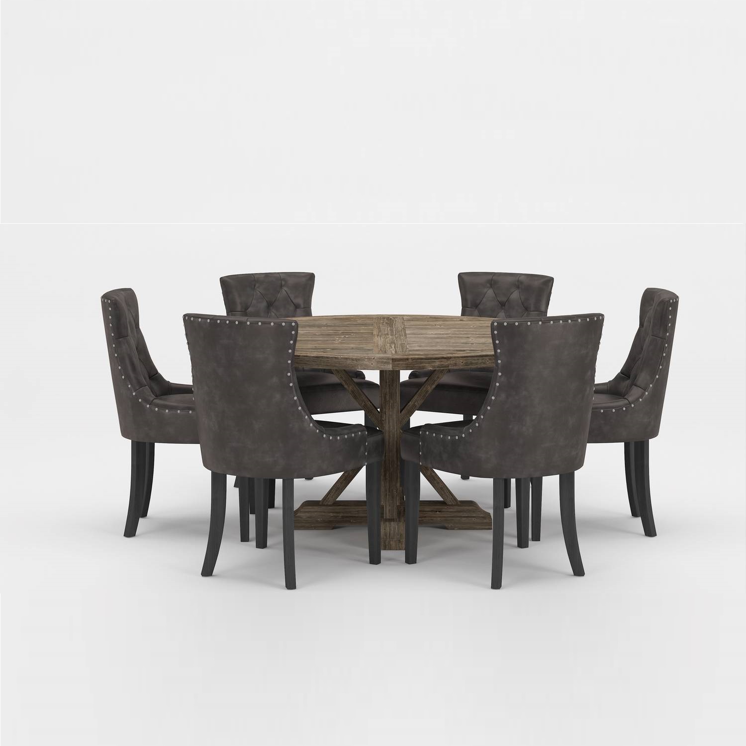 Matgrupp Bloomington Lyon Runt Matbord 150 cm med 6 Tuva Matstol