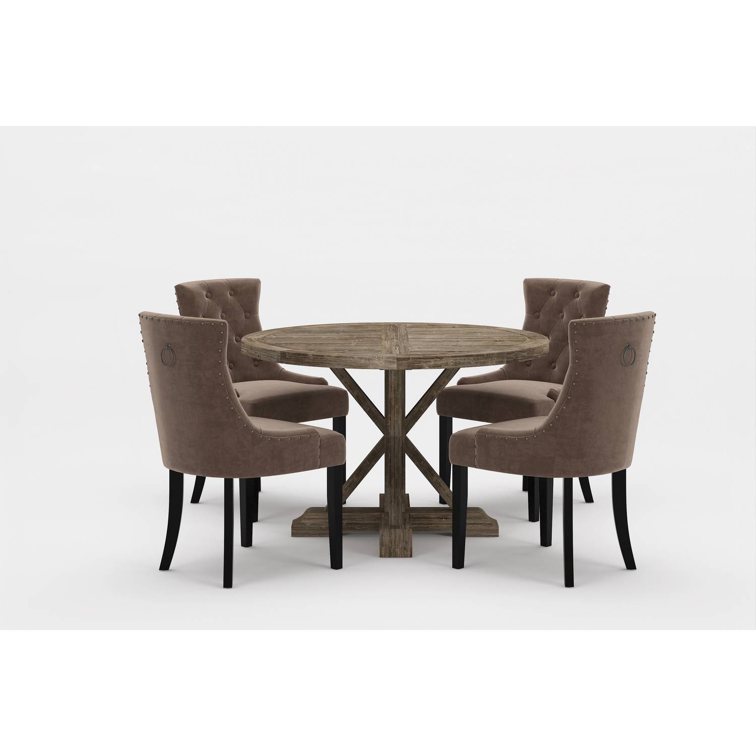 Matgrupp Bloomington Lyon Runt Matbord 120 cm med 4 Viktoria Matstol