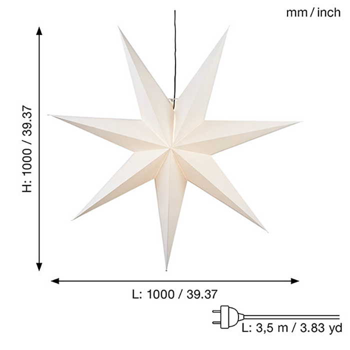 Pappersstjärna Star Trading Frozen 100 cm Adventsstjärna till Fönster