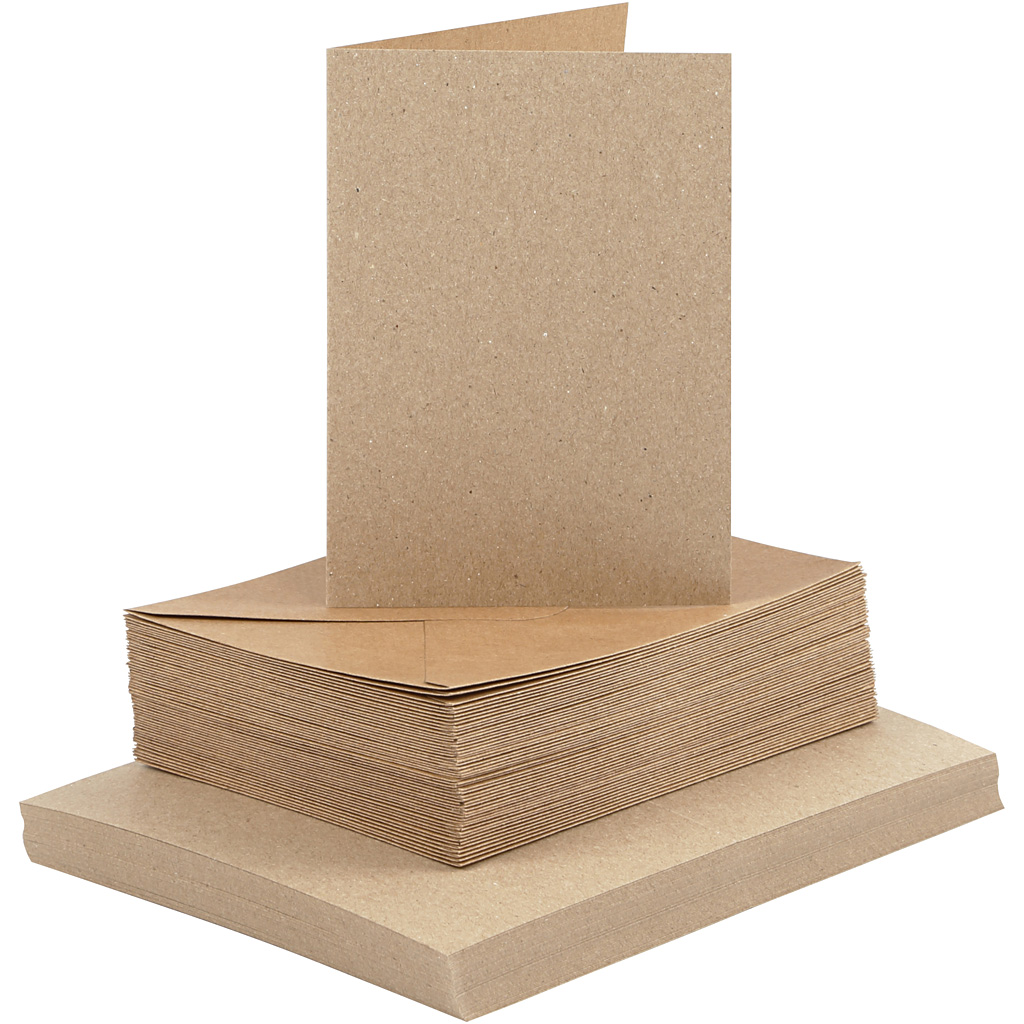 Kort Creativ Company och Kuvert KortStl 10,5x15 cm KuvertStl 11,5x16,5 cm 50 st 1 Förp Beige