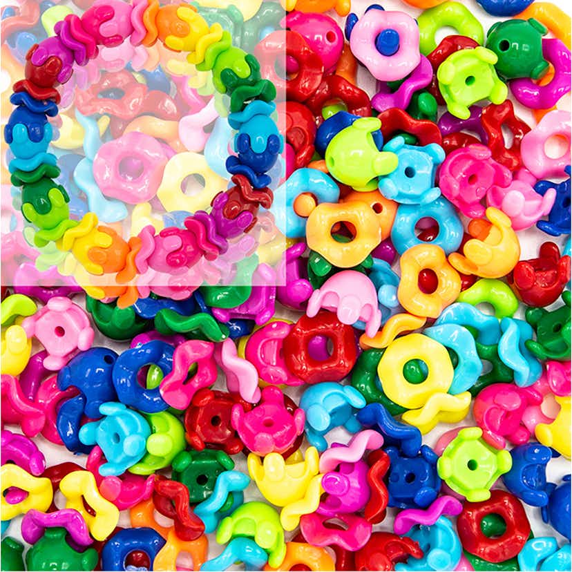 Plastpärlor ABA Skol Vågor Vågor Runda 250 G