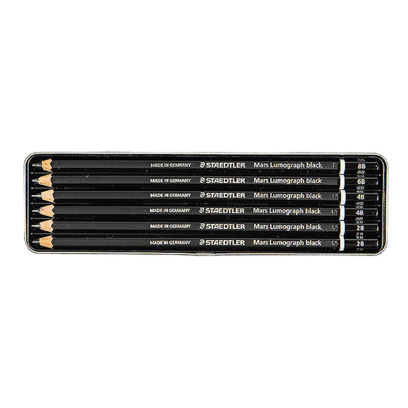 Blyertspennor Staedtler Mars Lumograph Black 6 st