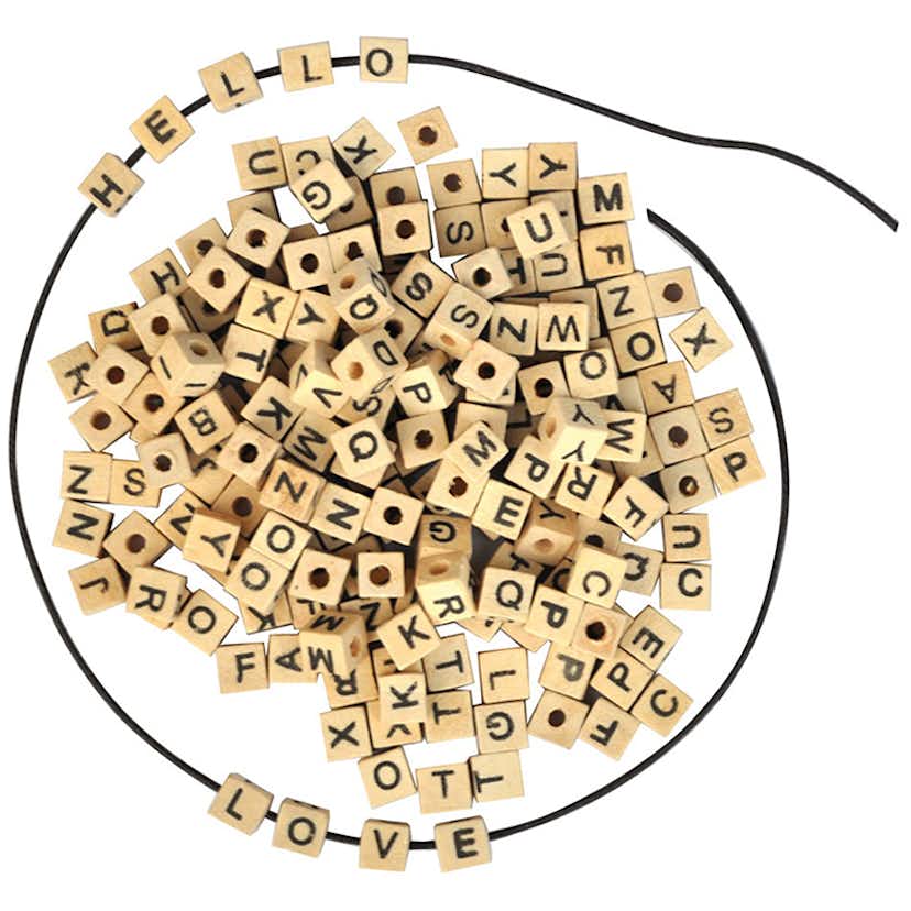 Träpärlor ABA Skol A-Ö 300 st