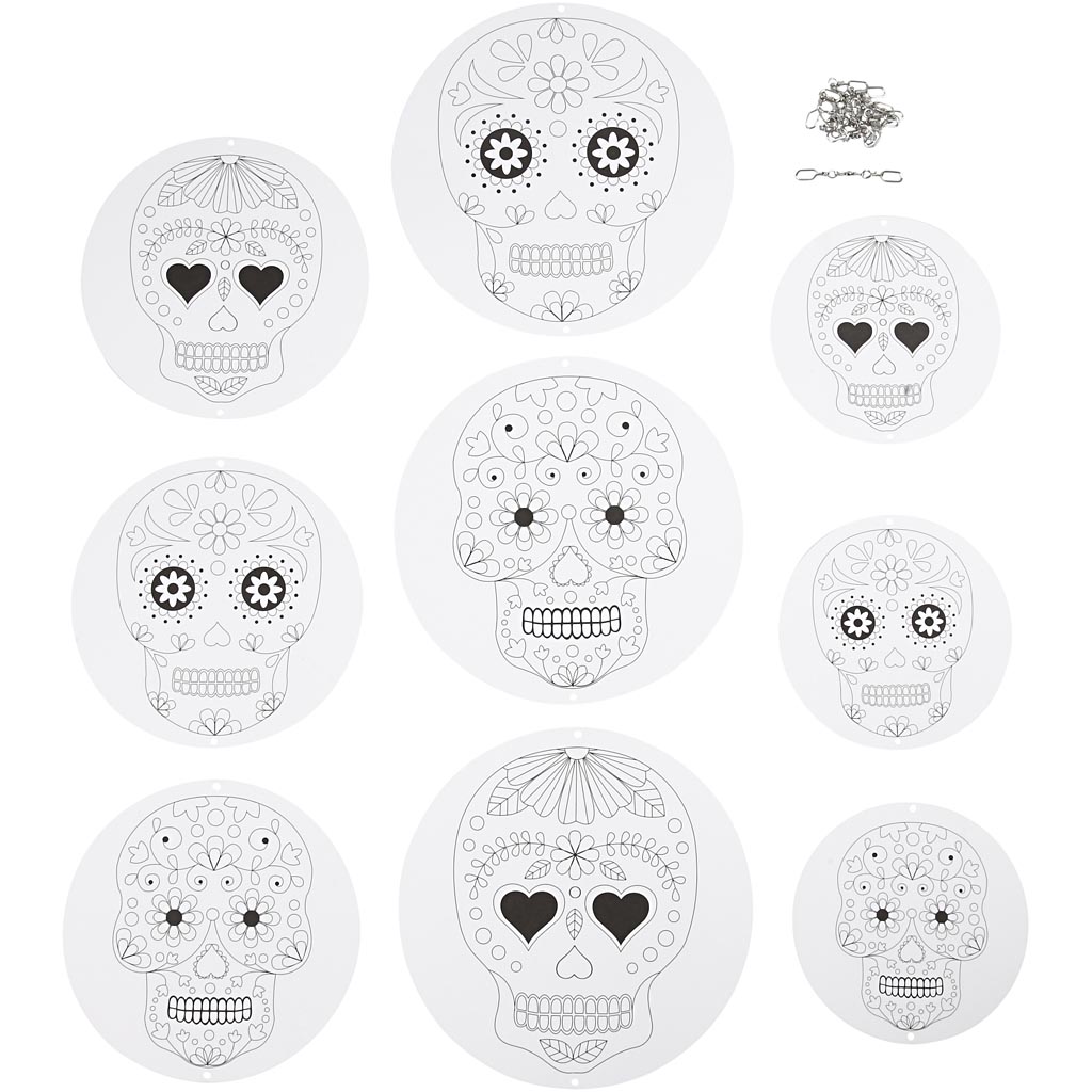 Mobil Creativ Company med Motiv Vit Dödskallar 3 Set/1 Förp