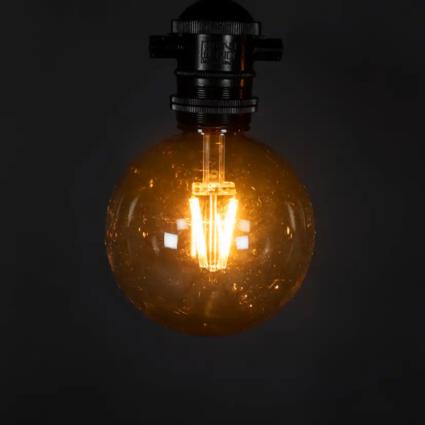 Ljusslinga Gnosjö Konstsmide Partyslinga Startset E27 10st LED-lampor Amber Rökfärgade