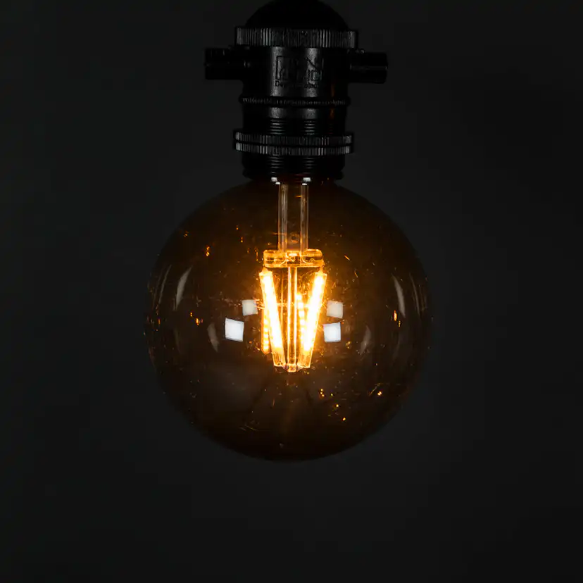Ljusslinga Gnosjö Konstsmide Partyslinga Startset E27 10st LED-lampor Amber Rökfärgade