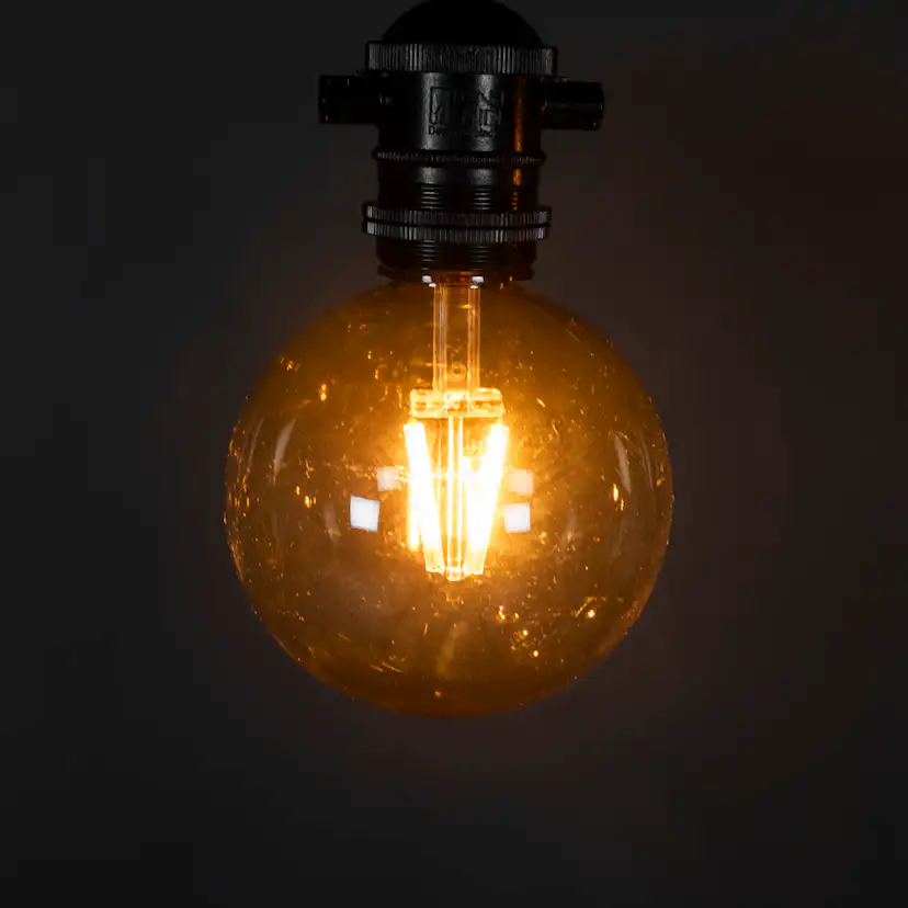 Tilläggsslinga Gnosjö Konstsmide till Partyslinga Startset E27 10st LED-lampor Amber Rökfärgade