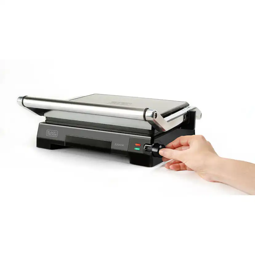 Bordsgrill BLACK+DECKER Temp Control 2200W Borstat stål