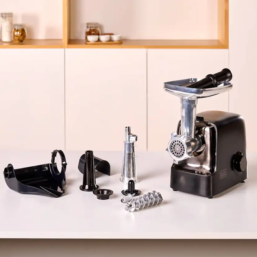 Köttkvarn Black+Decker 2200W 2 Effektnivåer & Backfunktion