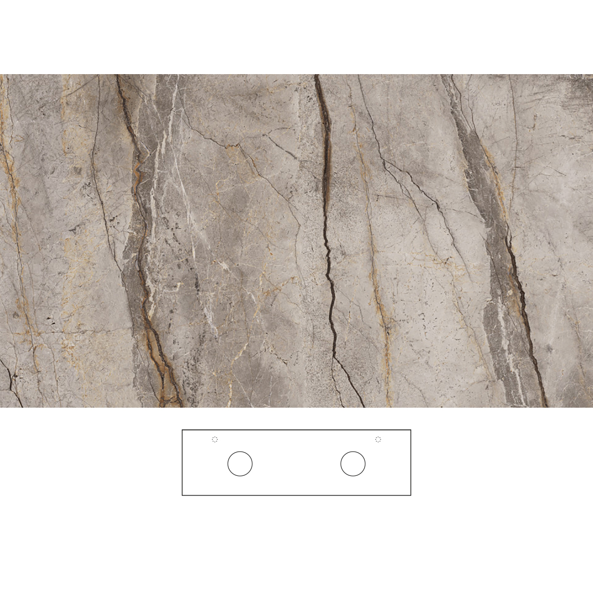 Bänkskiva Svedbergs Silva för Dubbla Tvättställ