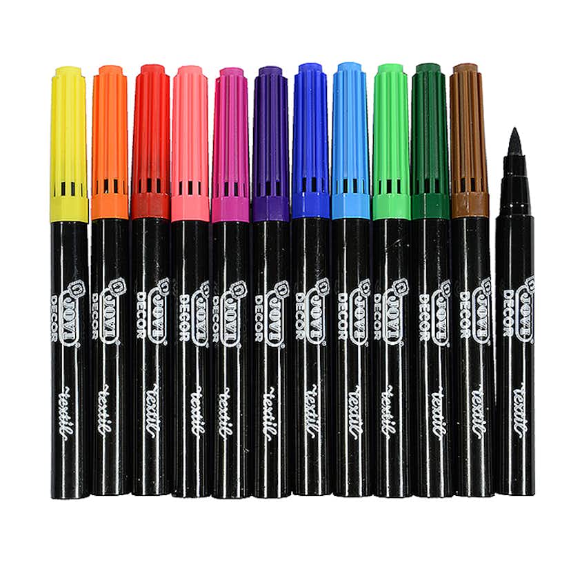 Textiltuschpennor Jovi 12 Färger